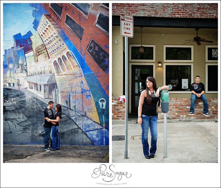 Jacksonville downtown engagment session with Liz Stewart florals