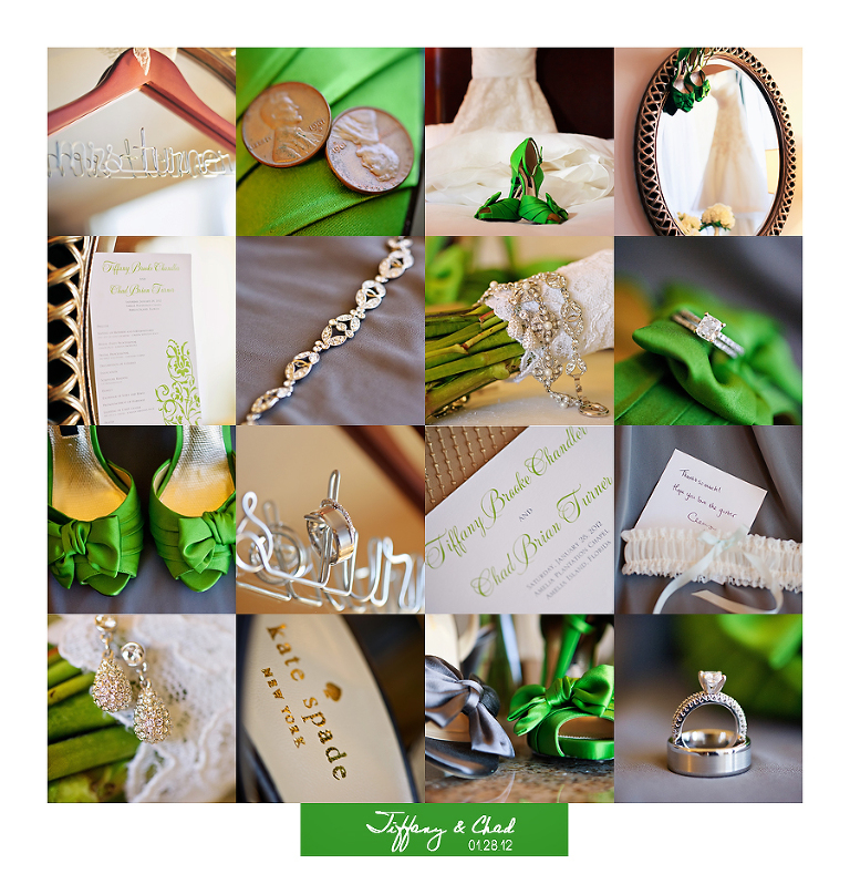 Amelia Island Plantation Wedding, Green and Gray Collage